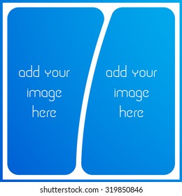 photo collage frame, empty frame with places for design,  vector template