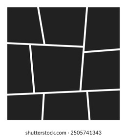 Photo collage frame template. Empty picture album grid. Photo montage layout. Vector illustration