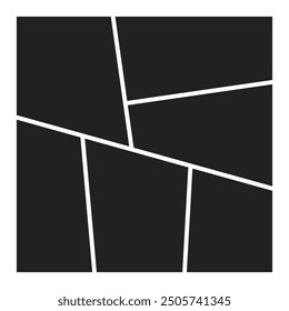 Photo collage frame template. Empty picture album grid. Photo montage layout. Vector illustration