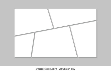 Photo collage frame template. Moodboard layout. Album brandboard. Photo montage design. Vector illustration