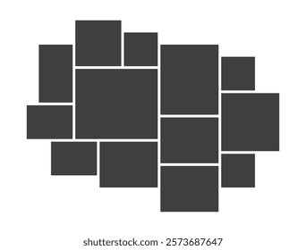 Photo collage frames template for interior design. Vector collage layout for photo montage. Creative idea.