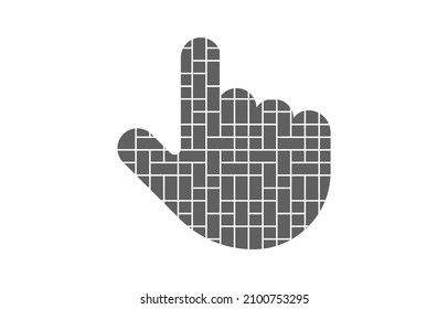 Photo collage frames template in thumb sign. Hand icon photo collage frames template for family design. Vector collage layout for photo montage. Hand raising template on the wall.