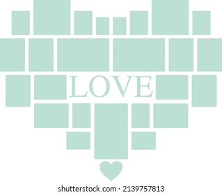 Photo Collage, Heart Collage Template, Square Photo Template, Modern Photo Collage Template Heart Photo Collage Templates