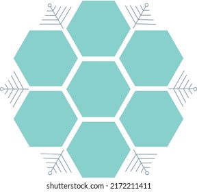 Photo Collage, Hexagon Collage Template, Square Image Layout, Modern Picture Collage Templates