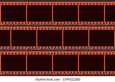 Photo collage made of photo camera blank frames. Retro 35 mm color camera filmstrip. Negative camera roll. Applicable as collage. Vector illustration