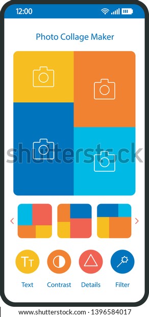 Photo Collage Maker Smartphone Interface Template Stock Image