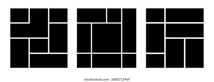 Photo collage mockup frame. Creative vector Template Collage. Collage template frames. . Vector.  
