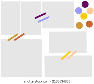 Photo collage moodboard template vector