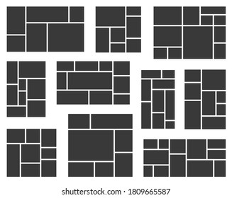 Fotocollage-Set. Vektorstimmungsboard. Creative Theme Mood Board, Logo Template, Collage Frames.