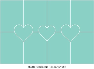 Photo Collage Template,  Image Montage Layout, Mosaic Photograph Template, Picture Heart Display, Mask Area