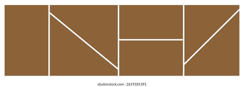 Photo collage template. Mood board grid. Square picture frame. Photography album layout. Vector illustration .EPS 20 .