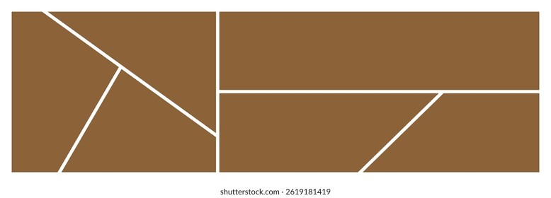 Photo collage template. Mood board grid. Square picture frame. Photography album layout. Vector illustration .EPS 20 .