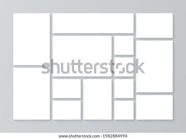 Photo Collage Template Moodboard Layout Vector Stock Vector (Royalty ...
