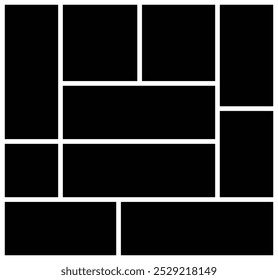 modelo de colagem de fotos. Telhas quadradas em mosaico aleatório, ilustração Vetor.
