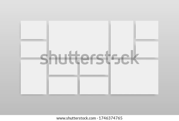 Photo Collage Template Rectangle Photography Album Stock Vector ...