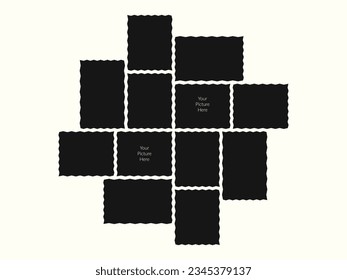 Photo collage template, vector photo collage frame