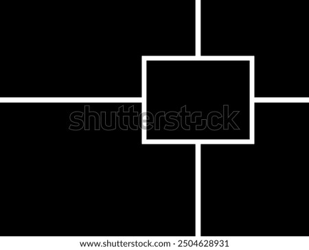 Photo collage tile with a square pattern in the middle Modern empty picture frame collection