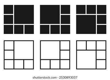 Photo collage vector template,. background and rectangle shape for wall mood board.