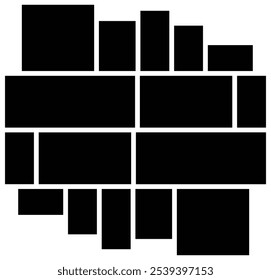 Foto Collage Vektor Vorlage, Hintergrund und Rechteck Form für Wand-Moodboard, Textur-Muster für Bildanzeige Präsentation und Web-Design-Layout.