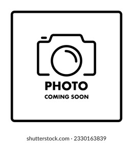 Photo coming soon. Photo button. Place or button for avatar or profile photo. Vector