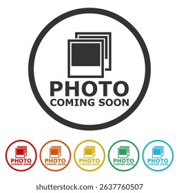 Photo coming soon. Set icons in color circle buttons