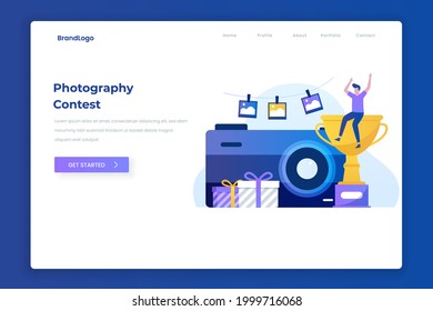 Photo competition illustration landing page. Illustration for websites, landing pages, mobile applications, posters and banners.