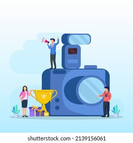 Photo Competition Illustration Vector Landing Page. Photography Competition