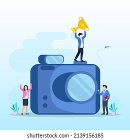 Photo Competition Illustration Vector Landing Page. Photography Competition