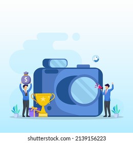 Photo Competition Illustration Vector Landing Page. Photography Competition