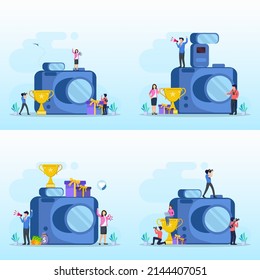 Photo Competition Illustration Vector Landing Page. Photography Competition	