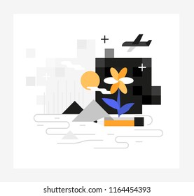 Photo composition, vector illustration.