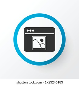 Photo content icon symbol. Premium quality isolated website image element in trendy style.