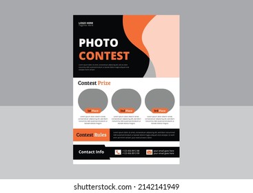 Photo Contest Flyer Template. Photography Contest Flyer Design. Drone Services Poster Leaflet Design. Cover, Flyer Design