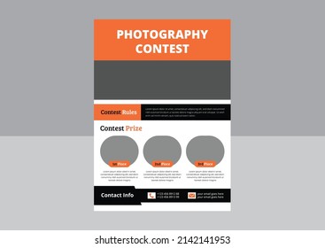 Photo Contest Flyer Template. Photography Contest Flyer Design. Drone Services Poster Leaflet Design. Cover, Flyer Design