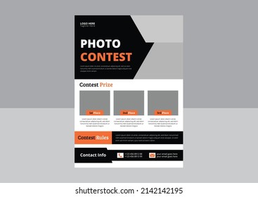 Photo Contest Flyer Template. Photography Contest Flyer Design. Drone Services Poster Leaflet Design. Cover, Flyer Design