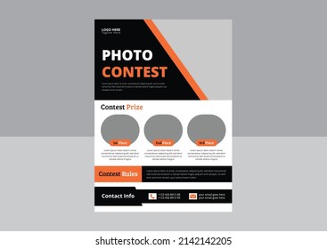 Photo Contest Flyer Template. Photography Contest Flyer Design. Drone Services Poster Leaflet Design. Cover, Flyer Design