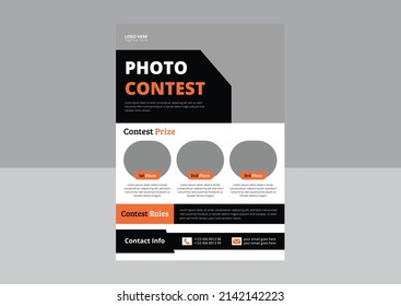 Photo Contest Flyer Template. Photography Contest Flyer Design. Drone Services Poster Leaflet Design. Cover, Flyer Design