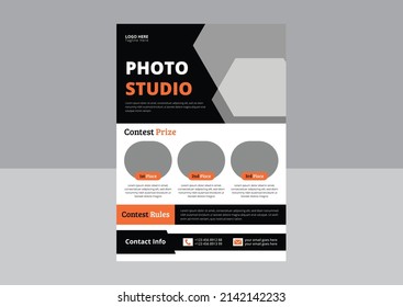 Photo Contest Flyer Template. Photography Contest Flyer Design. Drone Services Poster Leaflet Design. Cover, Flyer Design