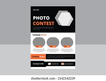 Photo Contest Flyer Template. Photography Contest Flyer Design. Drone Services Poster Leaflet Design. Cover, Flyer Design