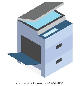 Photo Copier isometric 3d, Vector EPS 10 for print, digital UI, UX kit, web, app for business, electronic, smart home, technology