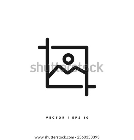 Photo Crop Icon. Editable Stroke