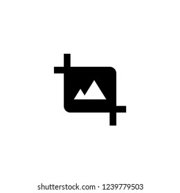 Photo crop icon. Image edit sign