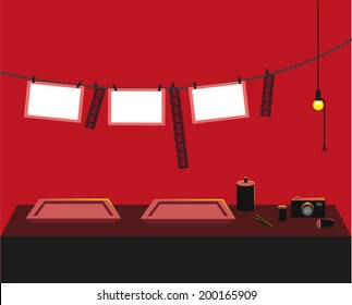 Photo Dark Room Laboratory Vector