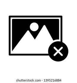 photo delete vector glyph flat icon