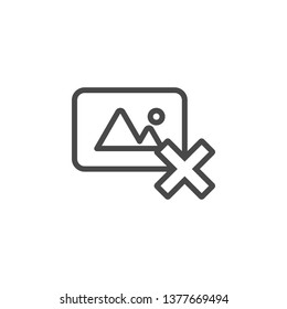 Photo, delete vector icon. Multimedia minimalist outline vector icon.