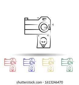 Photo, dia de muertos multi color style icon. Simple thin line, outline vector of dia de muertos icons for ui and ux, website or mobile application