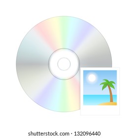 Photo disk icon. Vector illustration.
