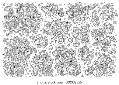 Photo doodles hand drawn sketchy vector symbols and objects