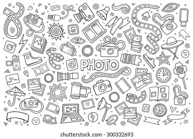 Photo doodles hand drawn sketchy vector symbols and objects