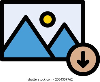 photo download vector line colour icon